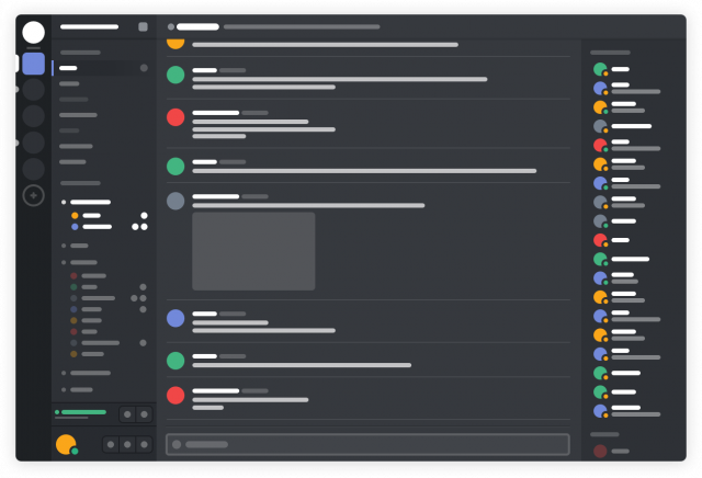 Ecran type de l'application Discord